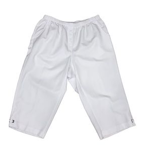Allison Daley white pocketed capris with elastic waistband